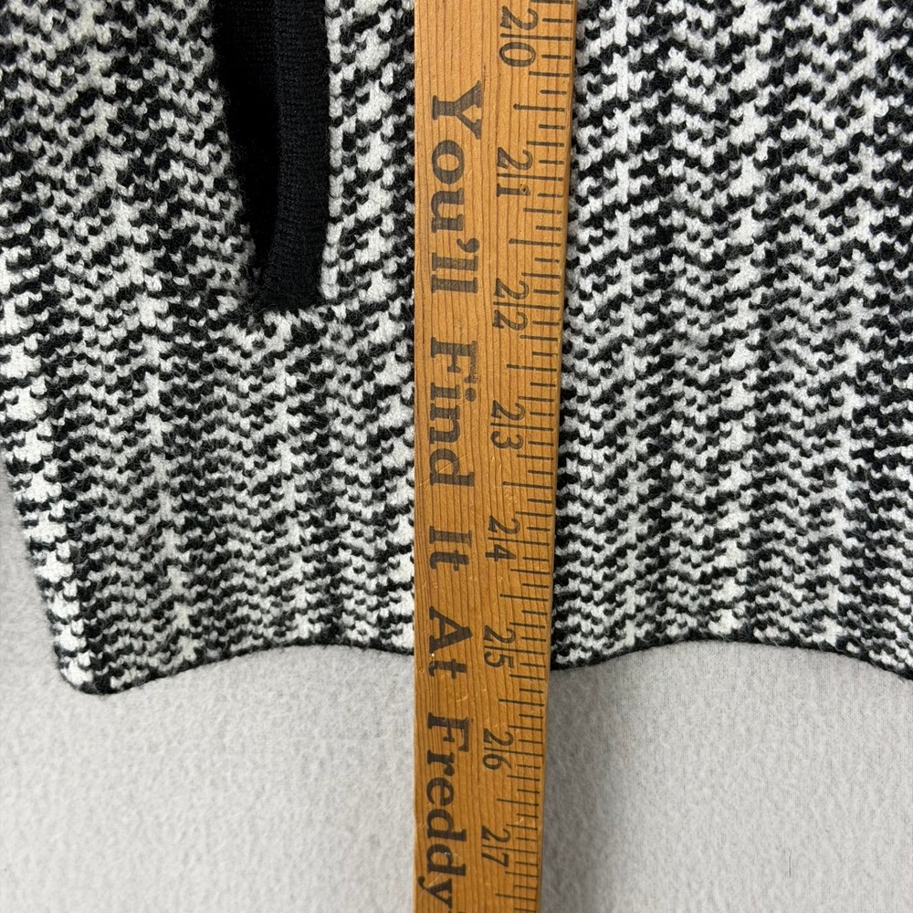 Rachel Zoe Knit Blazer Women XL Black White Herringbone Cardigan Jacket Office - Picture 8 of 9